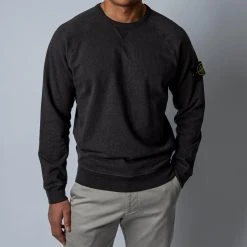 Stone Island FELPA KNITTED MIX SWEATER CHARCOAL