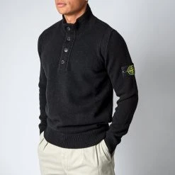 Stone Island WOOL HALF ZIP KNITTED SWEATSHIRT BLACK -jupiter shop STONEISLANDTROJA 3 da9d4514 554c 4940 903b 991d356f0996