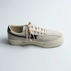 Stepney Workers Club DELLOW S-STRIKE SUEDE SNEAKER ECRU/BLACK