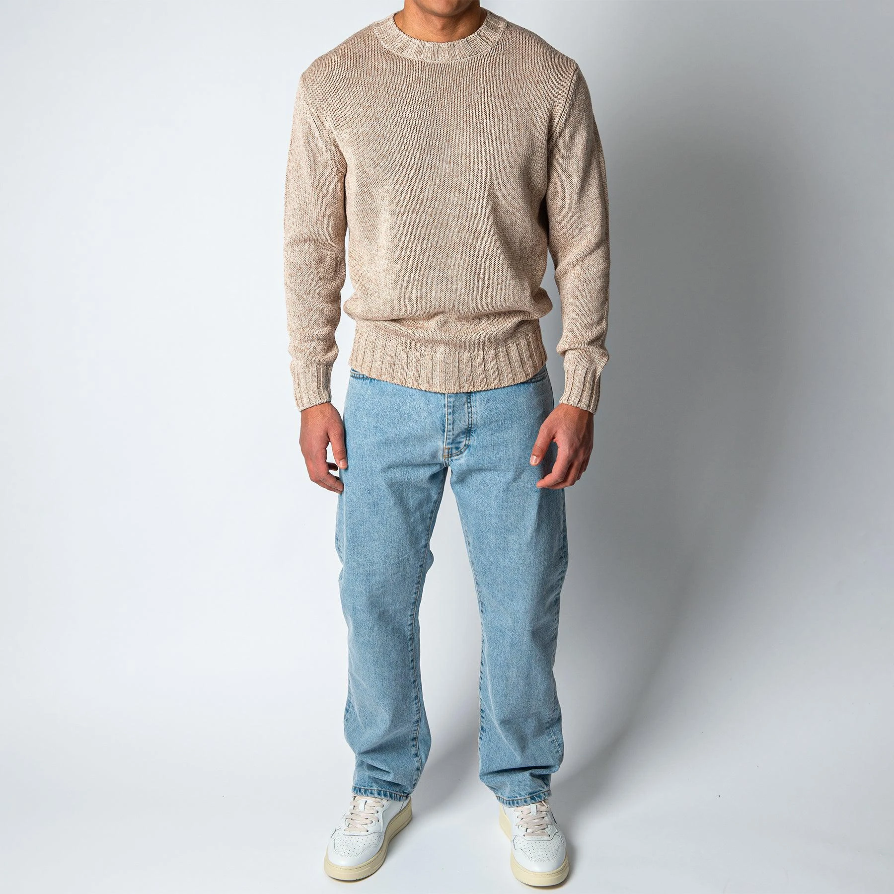 Filippo De Laurentiis KNITTED COTTON SWEATER TAUPE 8 Filippo De Laurentiis KNITTED COTTON SWEATER TAUPE - Bild 6