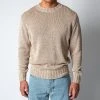 Filippo De Laurentiis KNITTED COTTON SWEATER TAUPE