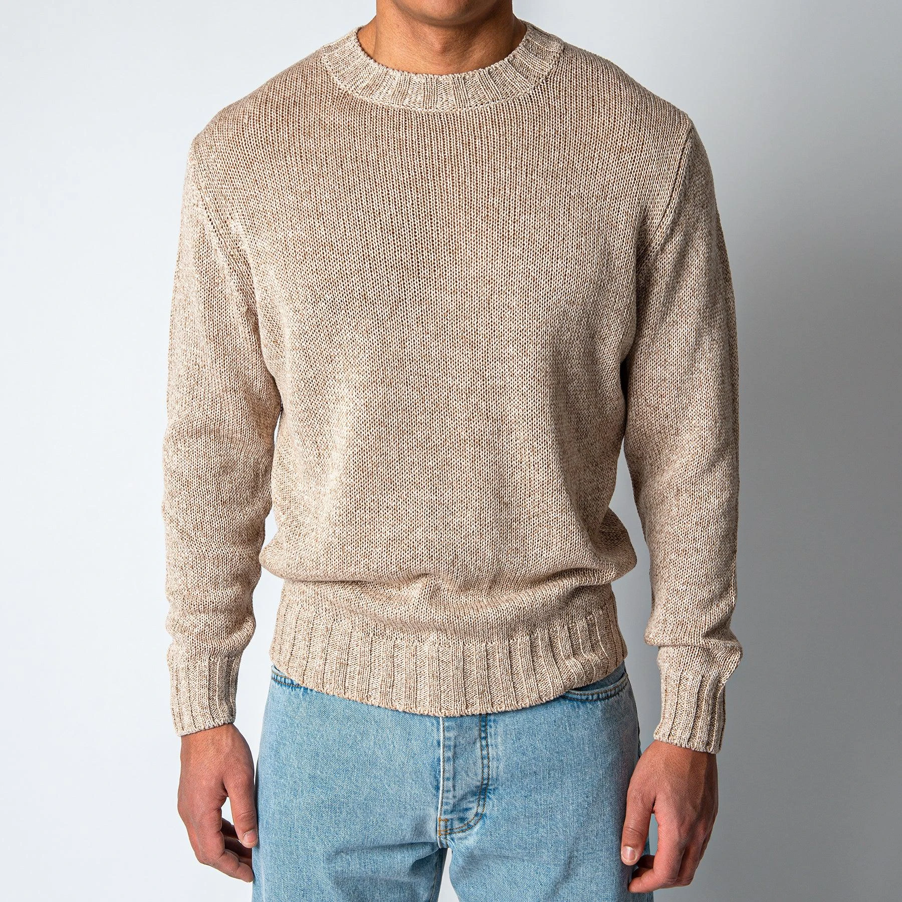 Filippo De Laurentiis KNITTED COTTON SWEATER TAUPE 3 Filippo De Laurentiis KNITTED COTTON SWEATER TAUPE