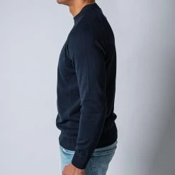 Filippo De Laurentiis LUXURY CREPED COTTON SWEATER NAVY -jupiter shop TROJAFILIPPODELAURENTIIS 4 4739f818 916e 4bd4 9e04 89df7a51c6b0