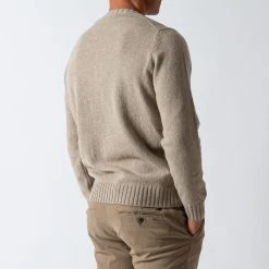 Filippo De Laurentiis LUXURY WOOL CASHMERE CREWNECK BEIGE -jupiter shop TROJAFILIPPODELAURENTIIS 6