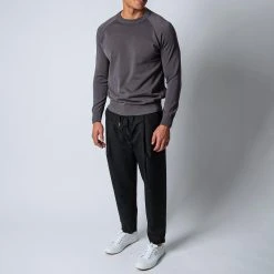 Filippo De Laurentiis LUXURY CREPED COTTON SWEATER CONCRETE -jupiter shop TROJAFILIPPODELAURENTIIS 7 76da6860 bddd 4abc 9cd5 1ce205789604