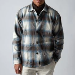 Universal Works EASY OVERSHIRT NAVY/BLUE