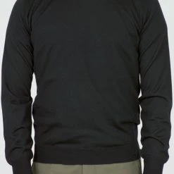 Filippo De Laurentiis WOOL CASHMERE SILK CREW NECK SWEATER 002 BLACK