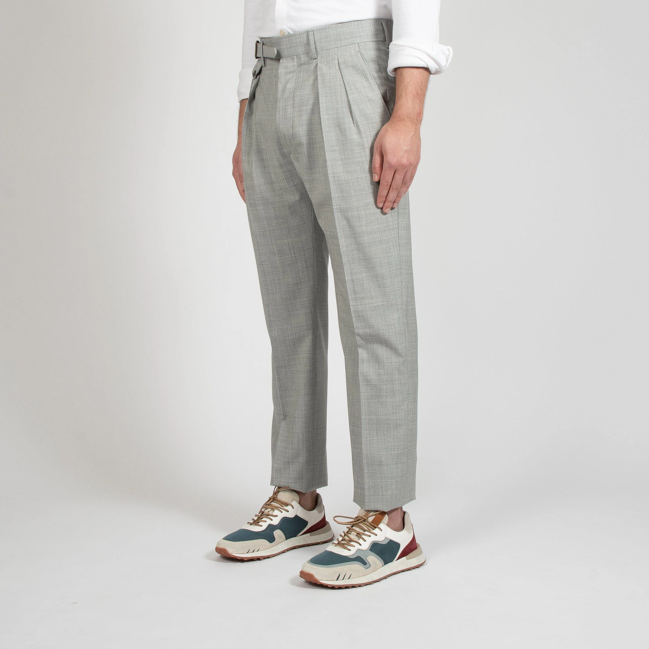 Lardini WOOL DOUBLE PLEAT TROUSERS GREY 4 Lardini WOOL DOUBLE PLEAT TROUSERS GREY - Bild 2