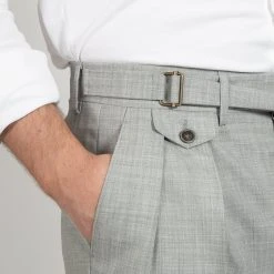 Lardini WOOL DOUBLE PLEAT TROUSERS GREY 11 Lardini WOOL DOUBLE PLEAT TROUSERS GREY -jupiter shop WOOL DOUBLE PLEAT TROUSERS GREY BYXA LARDINI Jupiter Kungsgatan Norrlandsgatan Stockholm 3