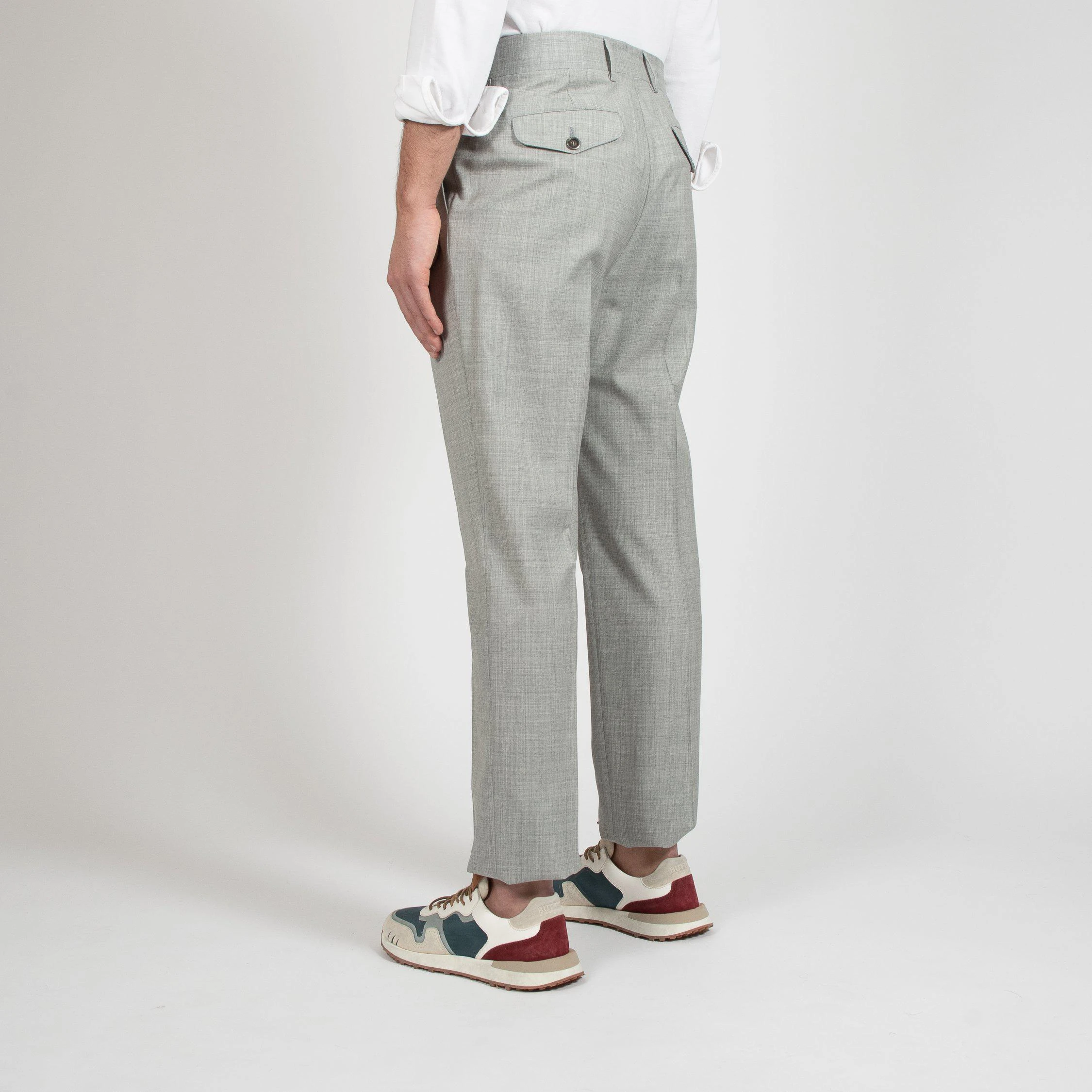 Lardini WOOL DOUBLE PLEAT TROUSERS GREY 8 Lardini WOOL DOUBLE PLEAT TROUSERS GREY - Bild 6