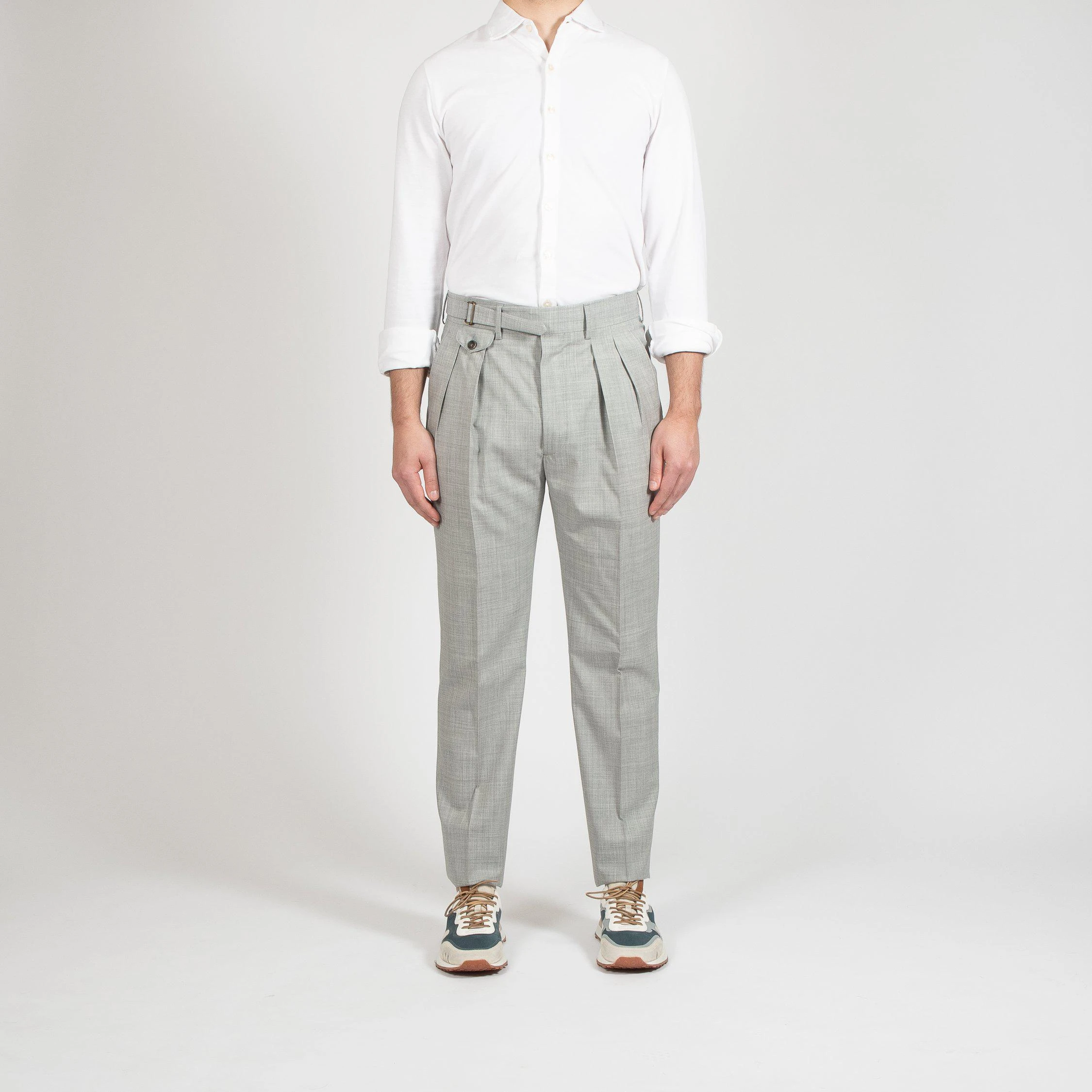 Lardini WOOL DOUBLE PLEAT TROUSERS GREY 9 Lardini WOOL DOUBLE PLEAT TROUSERS GREY - Bild 7