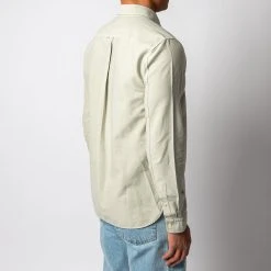 XACUS WASHED CASUAL OXFORD SHIRT KHAKI GREEN -jupiter shop XACUSLINNESKJORTA 1