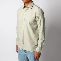 XACUS WASHED CASUAL OXFORD SHIRT KHAKI GREEN -jupiter shop XACUSLINNESKJORTA 4