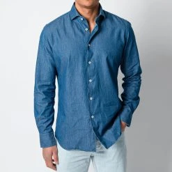 XACUS COTTON CHAMBRAY SHIRT DENIM