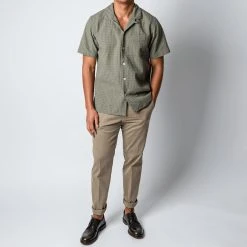 XACUS STRUCTURED SS BOWLING SHIRT WITH POCKET GREEN -jupiter shop XACUSSKJORTA 2 ff14d206 b9d0 4039 84e4 78d7c31a34d3