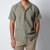 XACUS STRUCTURED SS BOWLING SHIRT WITH POCKET GREEN