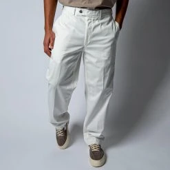 Oscar Jacobson TANKER COTTON STRETCH TROUSERS SNOW WHITE